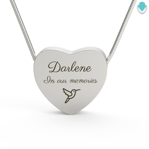 Custom Engraved Memorial Silver Heart Pendan - Image 3