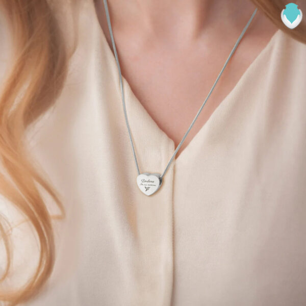 Custom Engraved Memorial Silver Heart Pendan - Image 2