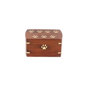 Pet Cremation Urn, Wooden Memorial Urn for Cat & Dog, Pet Ashes Box