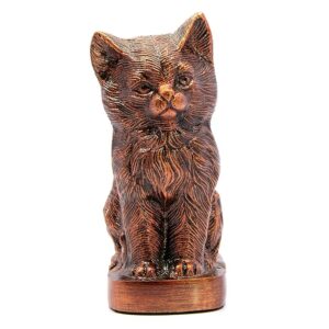 ESPLANADE- Cat kitten shape cremation urn | Memorial Human Ashes Container Jar Pot | Burial Funeral Urns | Copper- Size - 9 inches.