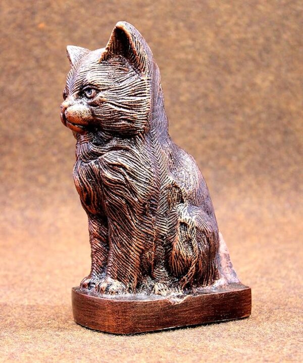 ESPLANADE- Cat kitten shape cremation urn | Memorial Human Ashes Container Jar Pot | Burial Funeral Urns | Copper- Size - 9 inches. - Image 3