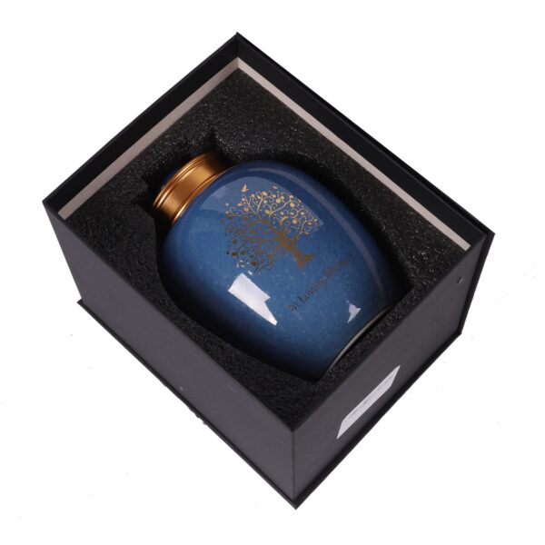 Medium Urn for Human Ashes - Tree o Life Handicrafted Cremation Urn - Small Urn Made of Ceramic - Hold 65 Cubic inches Human or Pet Ashes - Image 2