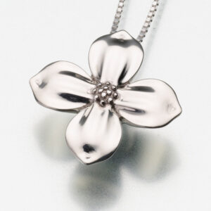 Home sterling silver dogwood blossom pendant cremation jewelry
