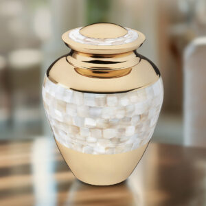 adult mother of pearl cremation urn comfort by loveurns