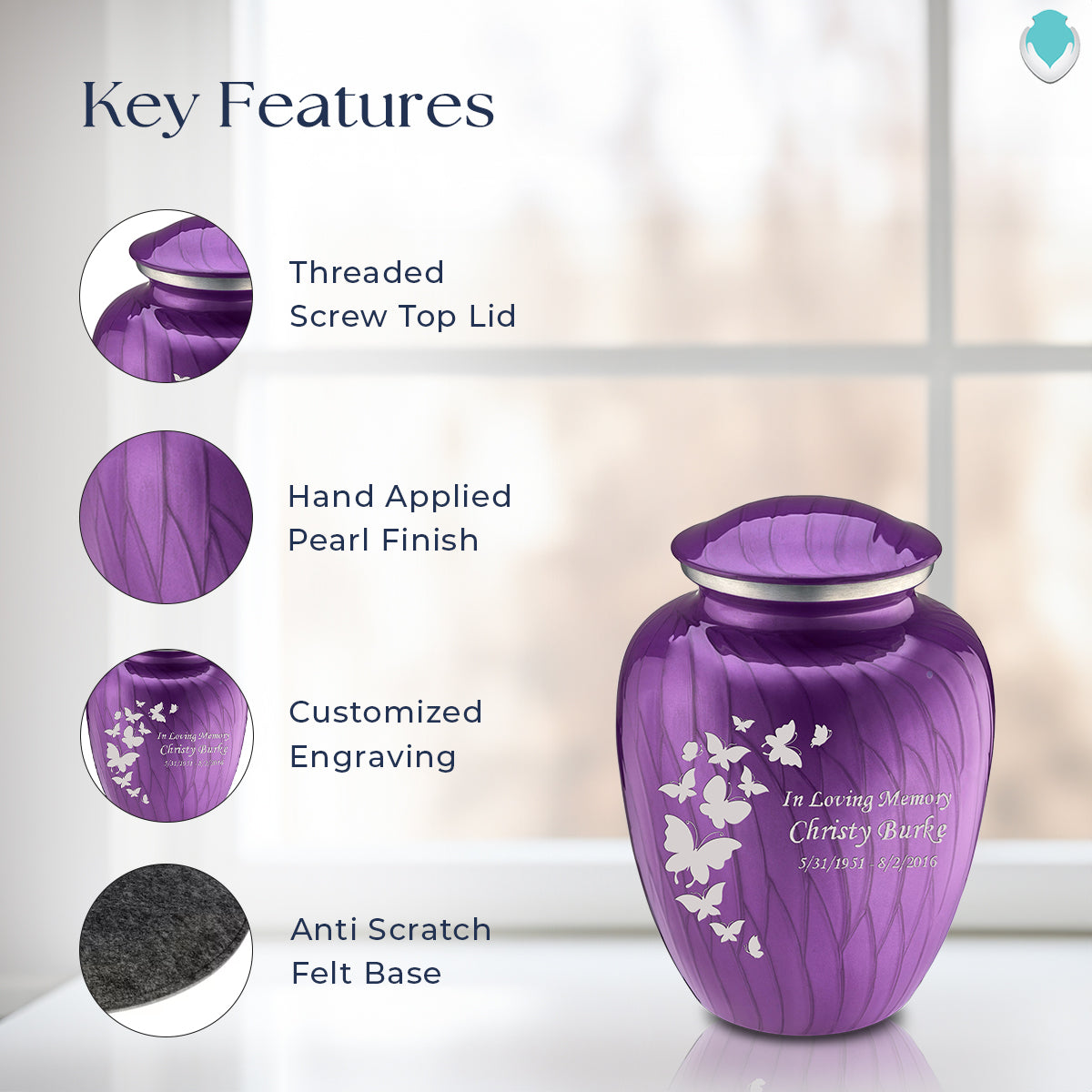 medium embrace pearl purple butterfly cremation urn medium embrace pearl purple butterfly cremation urn