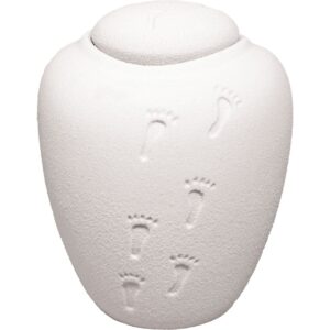 quartz white oceane sand & gelatin biodegradable cremation urn
