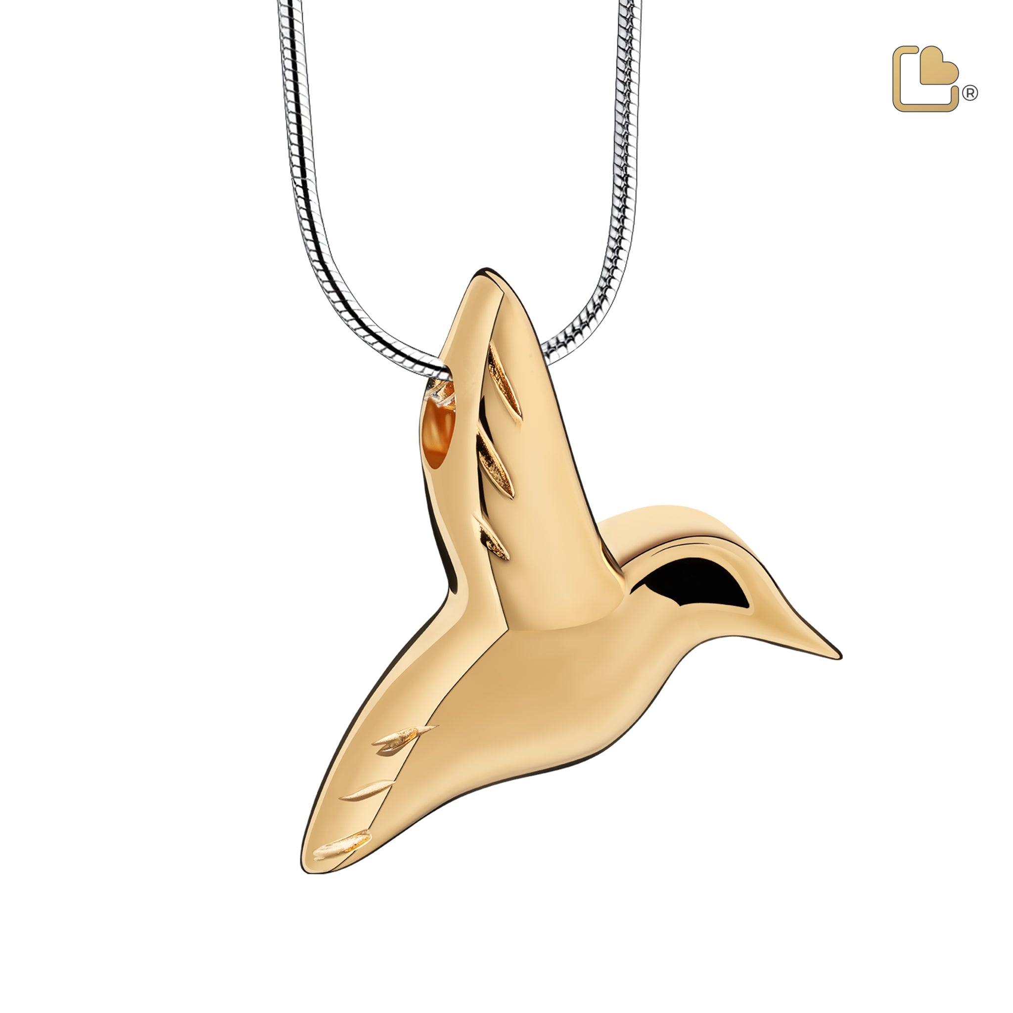 hummingbird gold vermeil cremation pendant hummingbird gold vermeil cremation pendant
