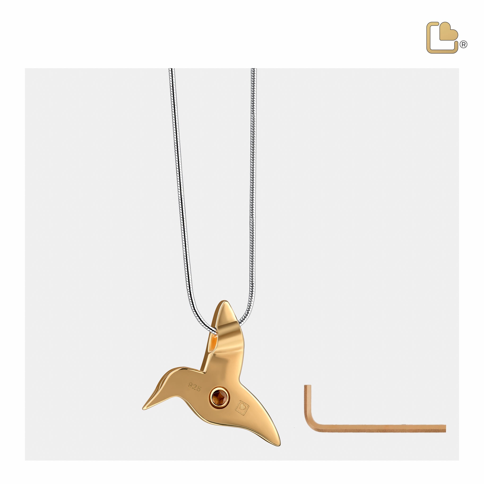 hummingbird gold vermeil cremation pendant hummingbird gold vermeil cremation pendant