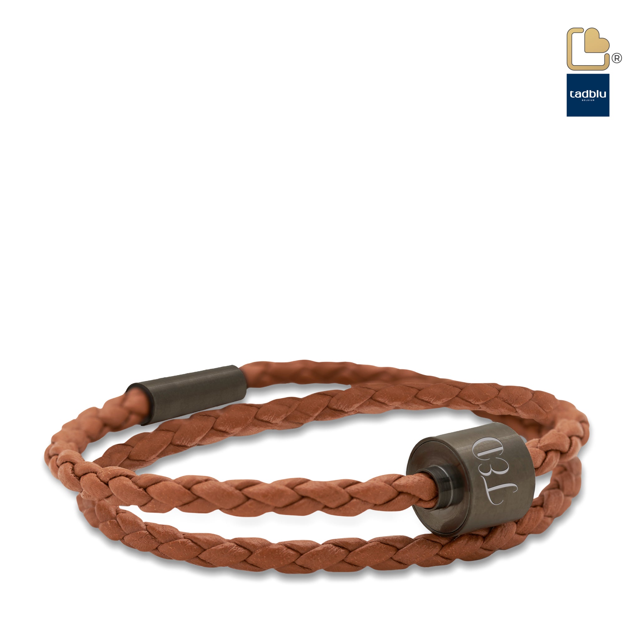 cognac & black tadblu braided leather men’s cremation bead bracelet cognac & black tadblu braided leather men’s cremation bead bracelet