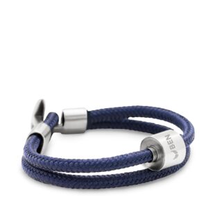 navy blue tadblu naval cord men’s cremation bead bracelet
