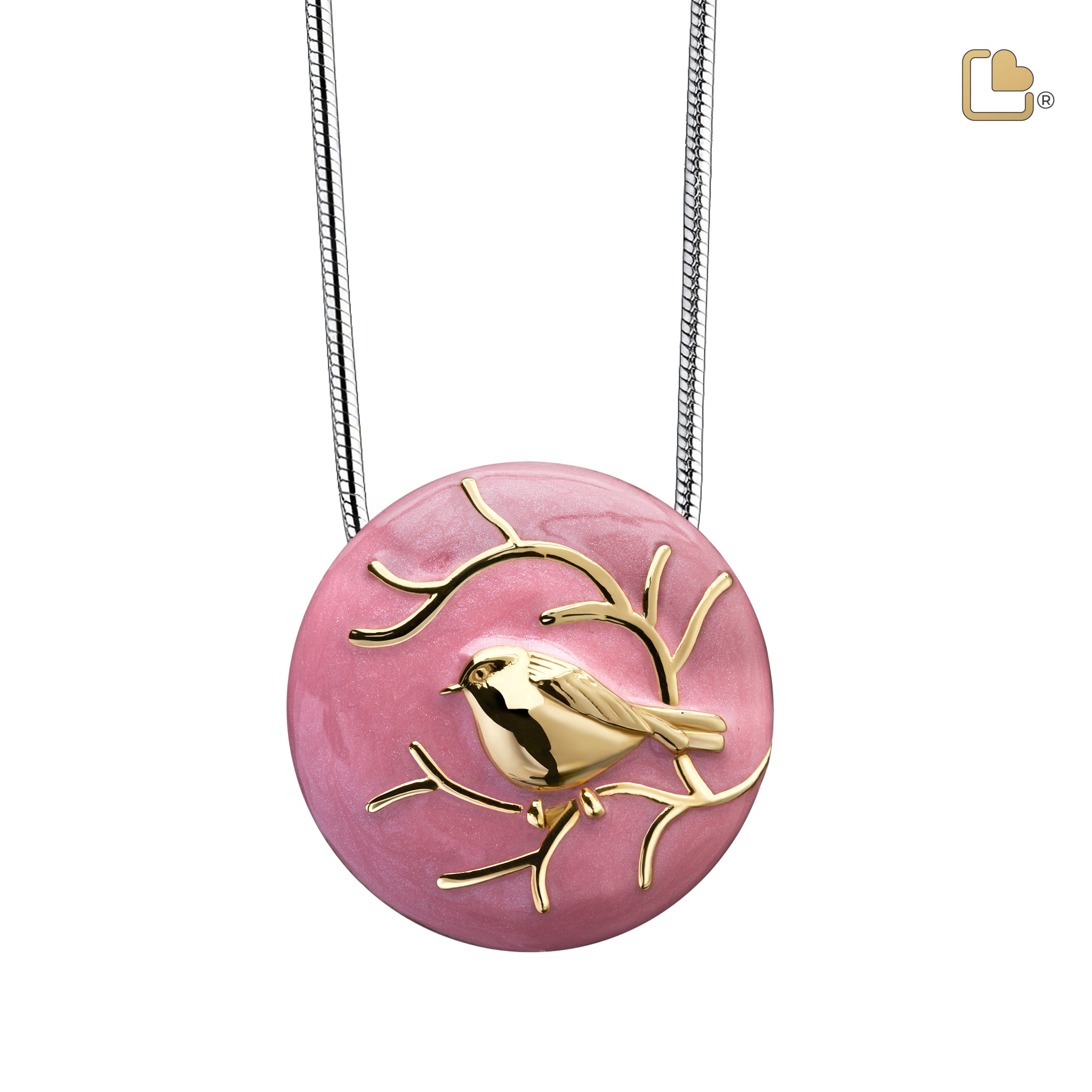 blessing birds pink gold vermeil sterling silver cremation pendant blessing birds pink gold vermeil sterling silver cremation pendant