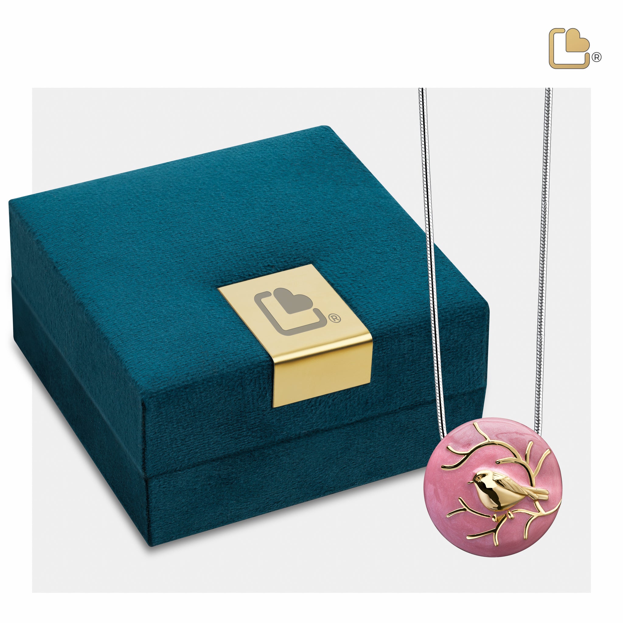 blessing birds pink gold vermeil sterling silver cremation pendant blessing birds pink gold vermeil sterling silver cremation pendant