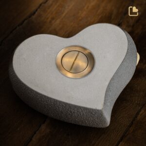 heart with butterfly accent keepsake urn moss & yellow