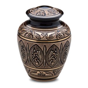 adult black & gold cremation urn comfort by loveurns