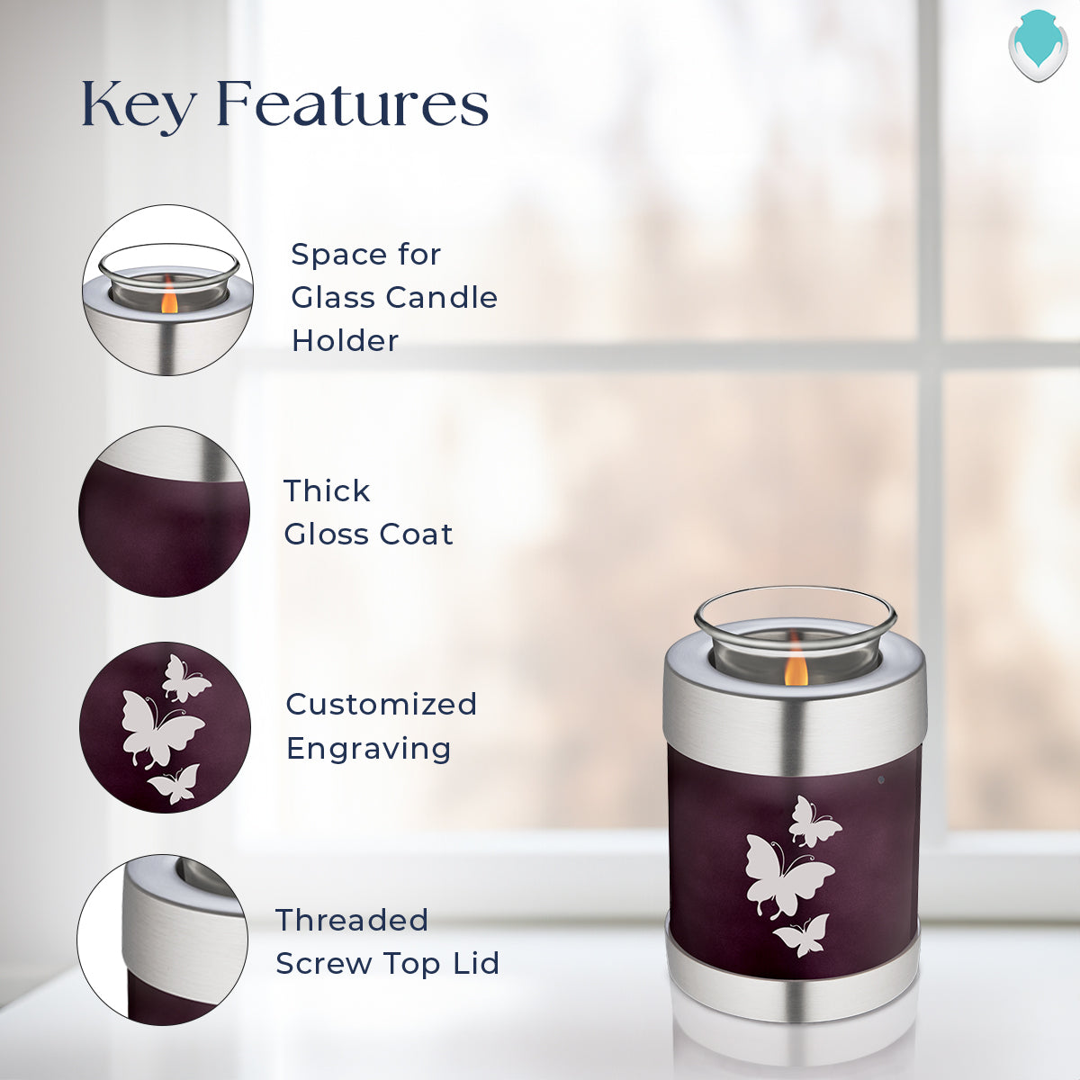 candle holder embrace cherry purple butterfly cremation urn candle holder embrace cherry purple butterfly cremation urn