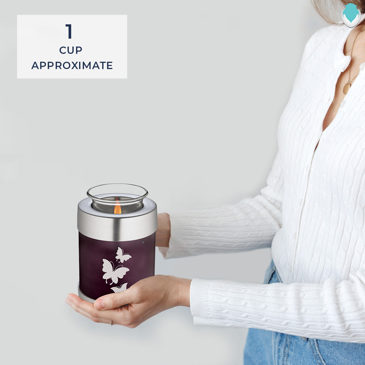 candle holder embrace cherry purple butterfly cremation urn candle holder embrace cherry purple butterfly cremation urn