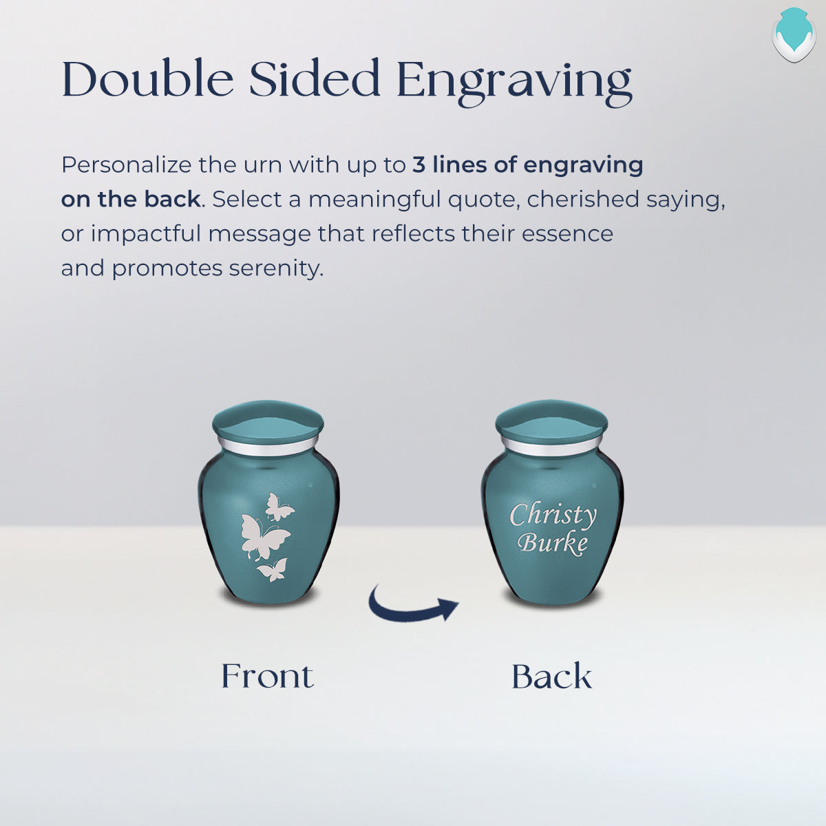 keepsake embrace teal butterflies cremation urn keepsake embrace teal butterflies cremation urn