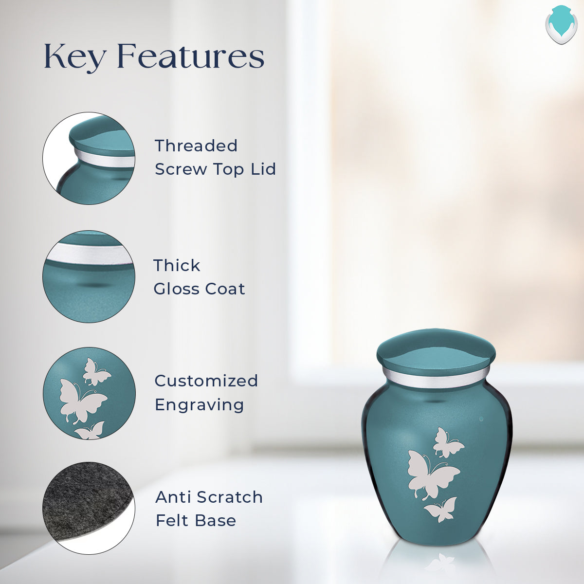 keepsake embrace teal butterflies cremation urn keepsake embrace teal butterflies cremation urn