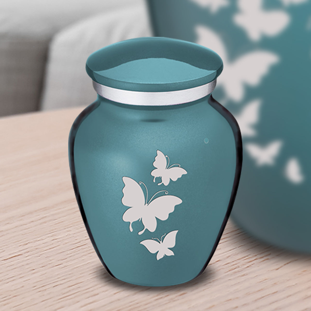 keepsake embrace teal butterflies cremation urn keepsake embrace teal butterflies cremation urn