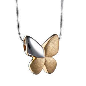 butterfly gold vermeil two tone cremation pendant