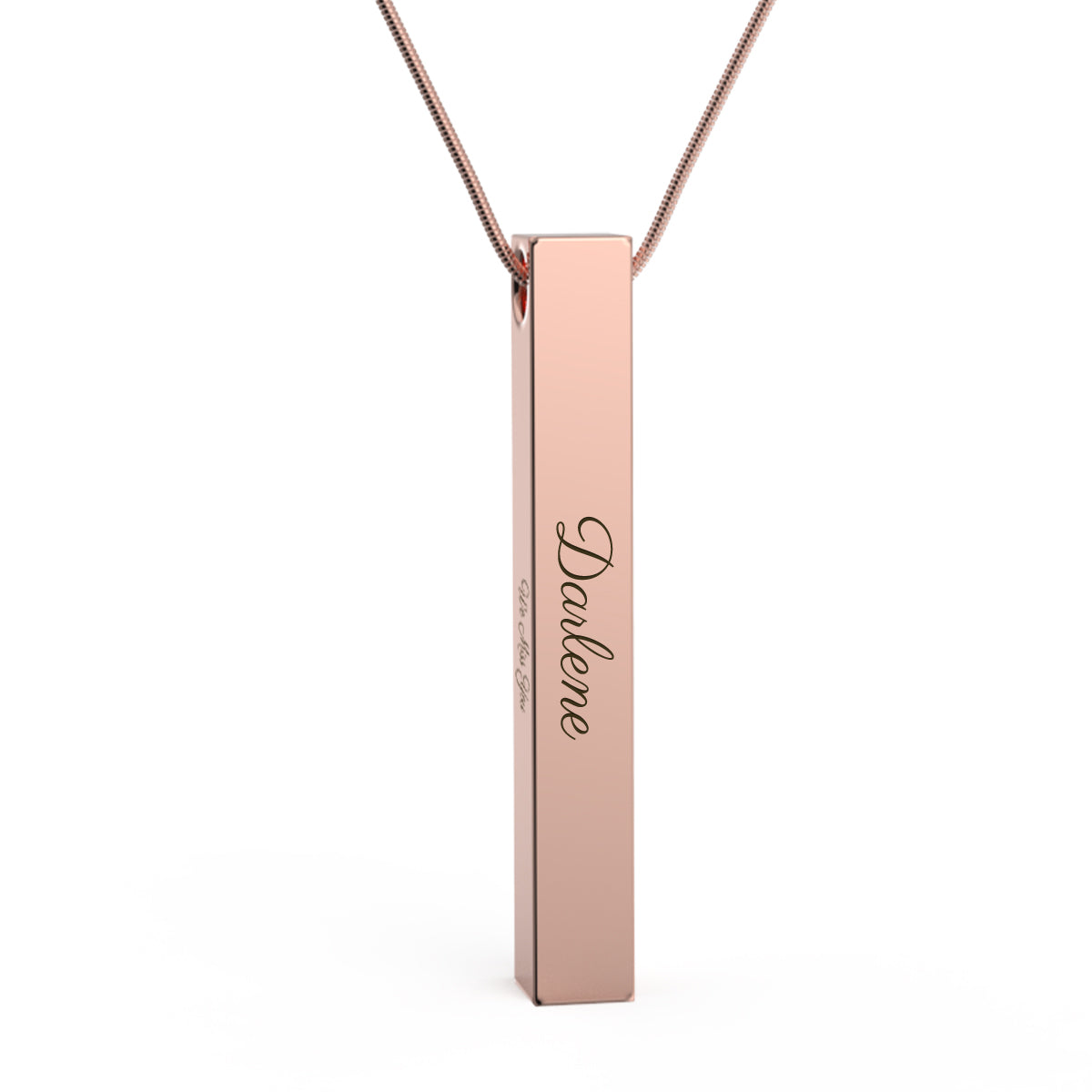 four side engraved memorial rose gold bar pendant four side engraved memorial rose gold bar pendant