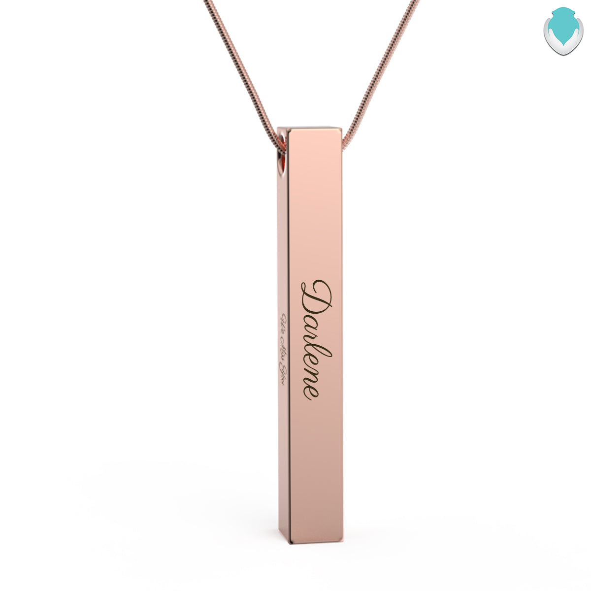 four side engraved memorial rose gold bar pendant four side engraved memorial rose gold bar pendant