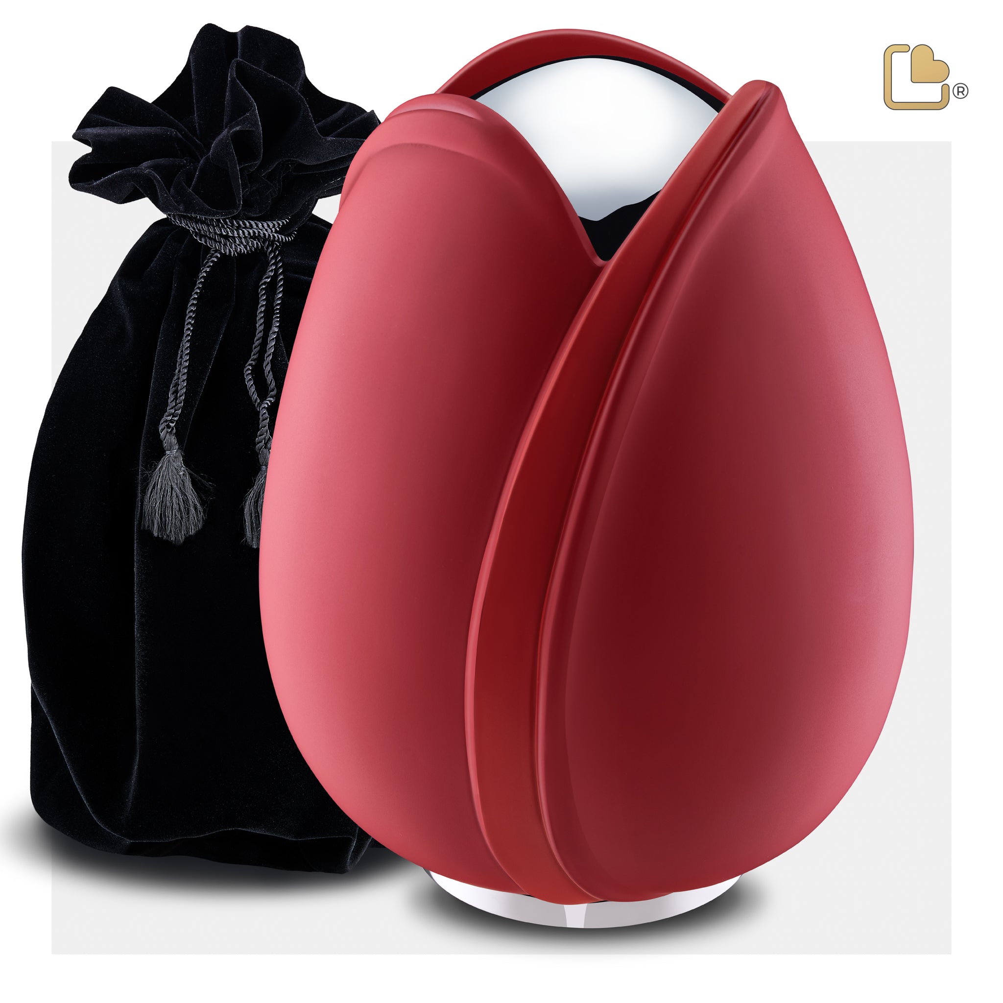 tulip standard adult urn red & polished silver tulip standard adult urn red & polished silver