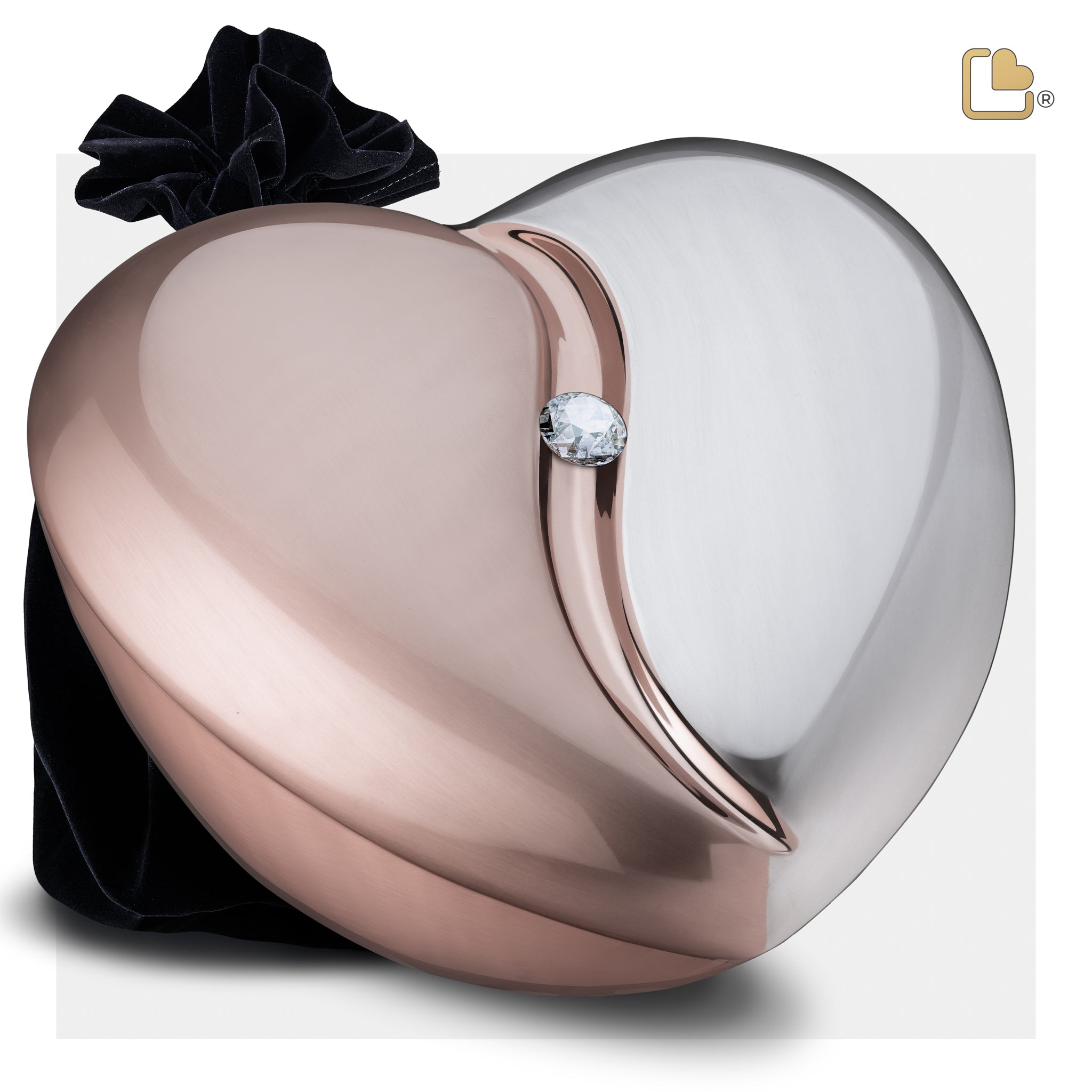 heartfelt standard adult urn brushed rose gold with crystal heartfelt standard adult urn brushed rose gold with crystal