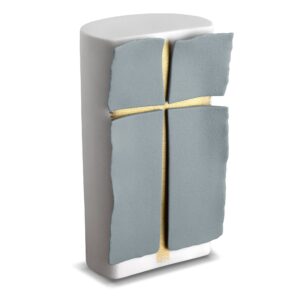 holy cross standard adult urn silver grey & white