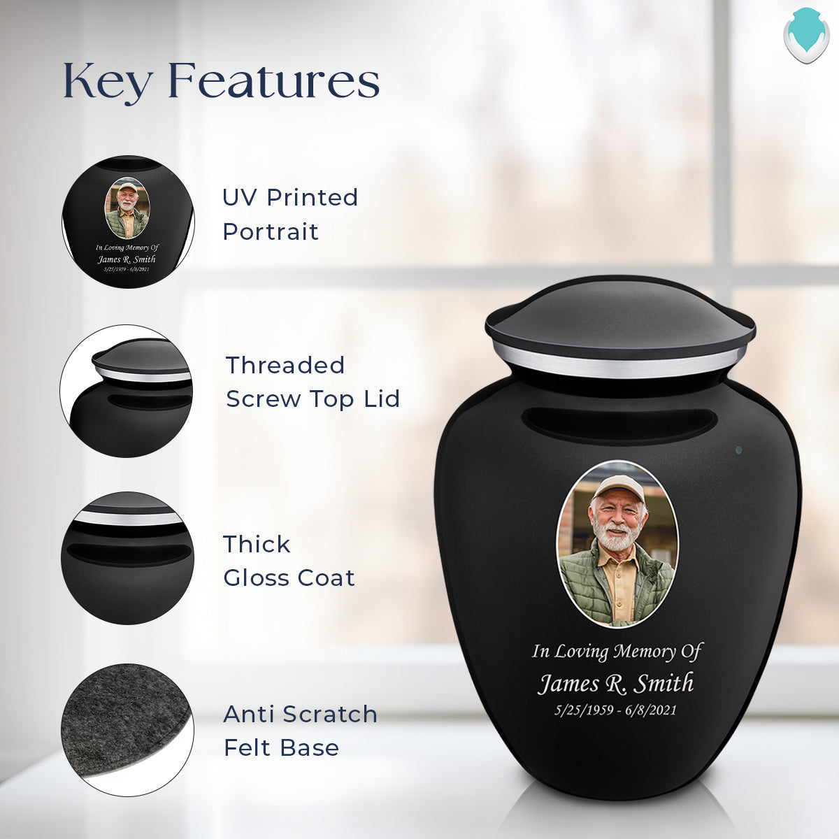 adult embrace black portrait cremation urn adult embrace black portrait cremation urn