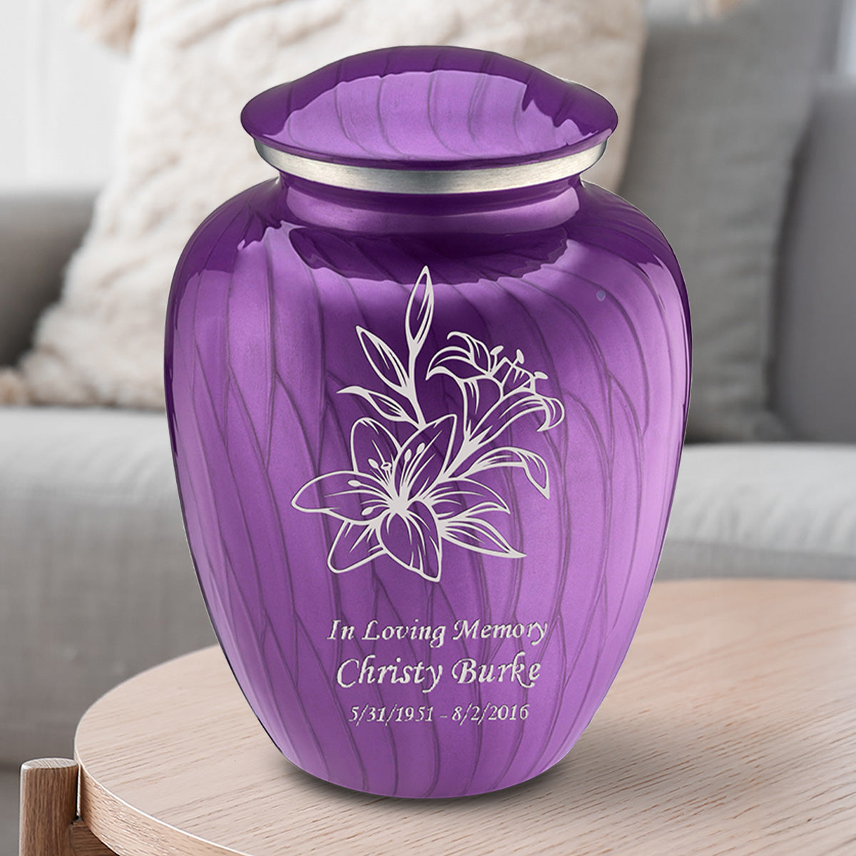 adult embrace pearl purple lily cremation urn adult embrace pearl purple lily cremation urn
