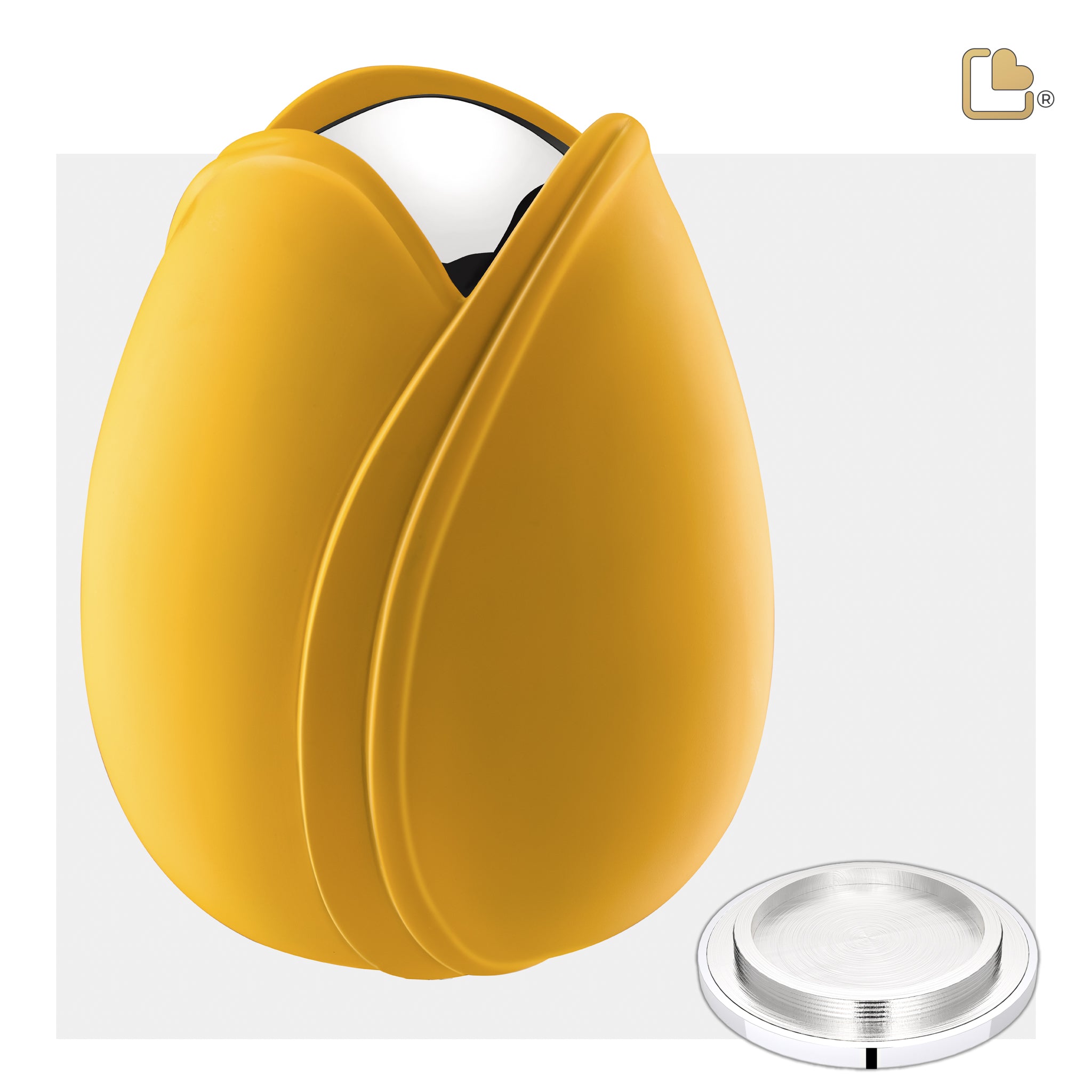 tulip standard adult urn yellow & polished silver tulip standard adult urn yellow & polished silver