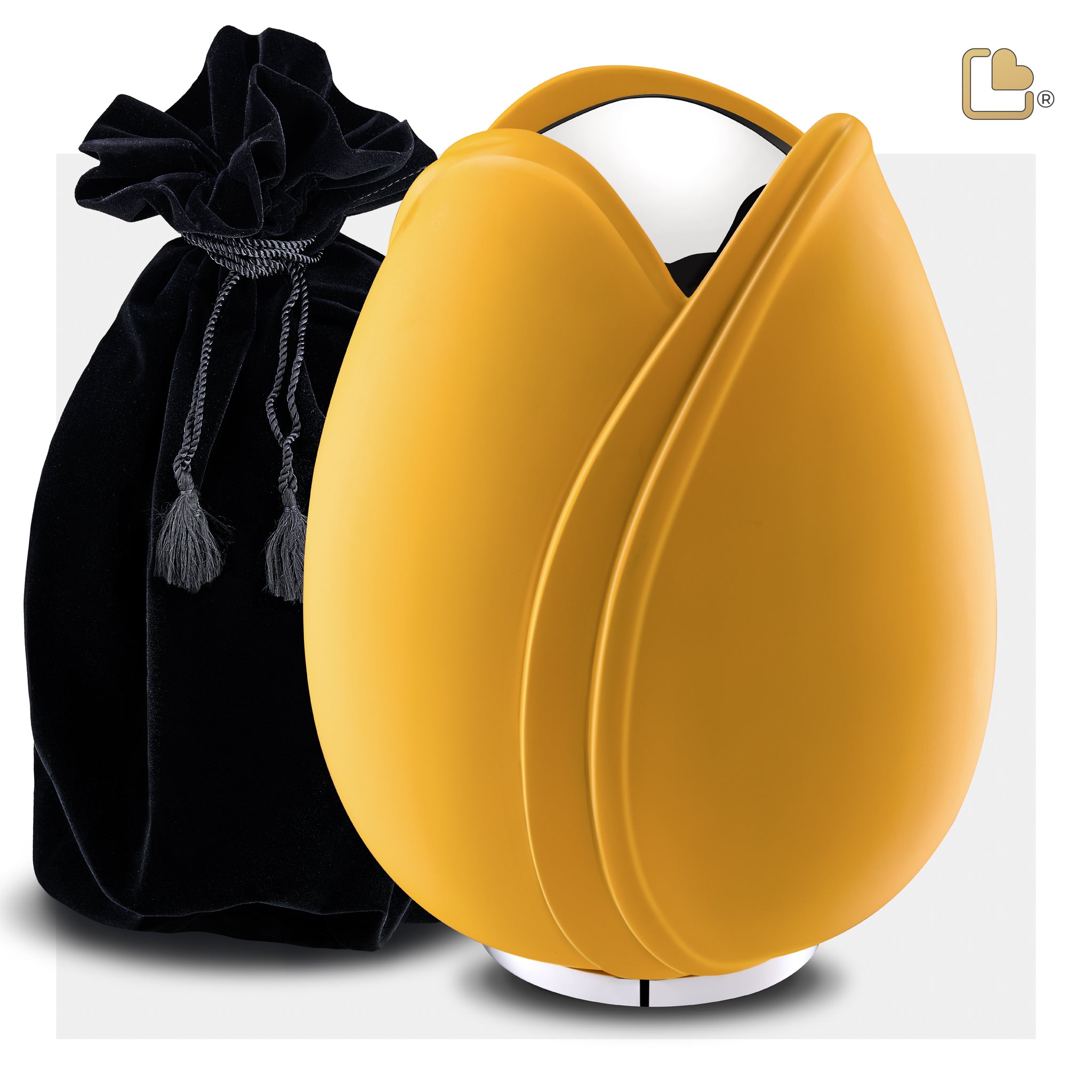 tulip standard adult urn yellow & polished silver tulip standard adult urn yellow & polished silver