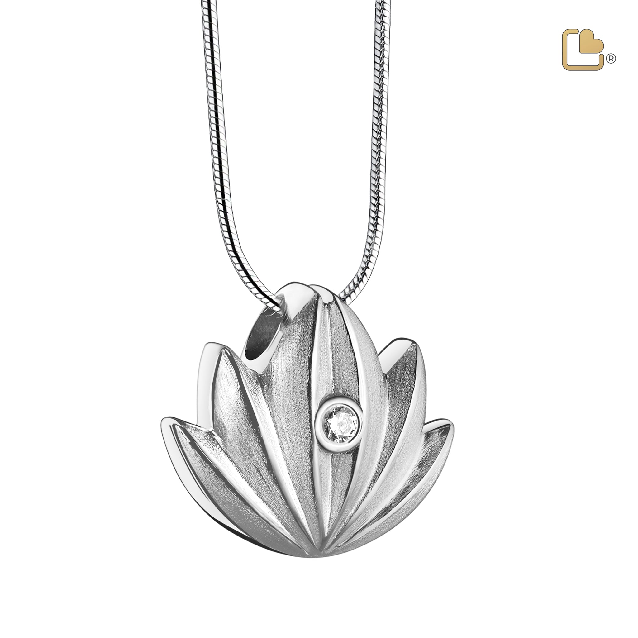 lotus with clear crystal sterling silver cremation pendant lotus with clear crystal sterling silver cremation pendant