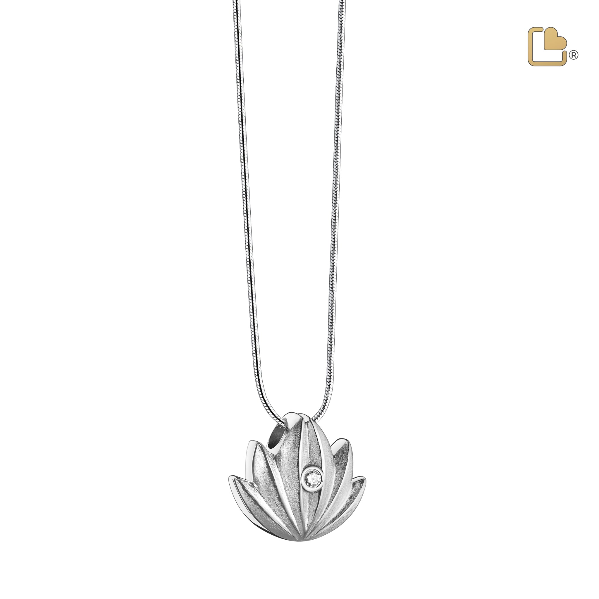 lotus with clear crystal sterling silver cremation pendant lotus with clear crystal sterling silver cremation pendant