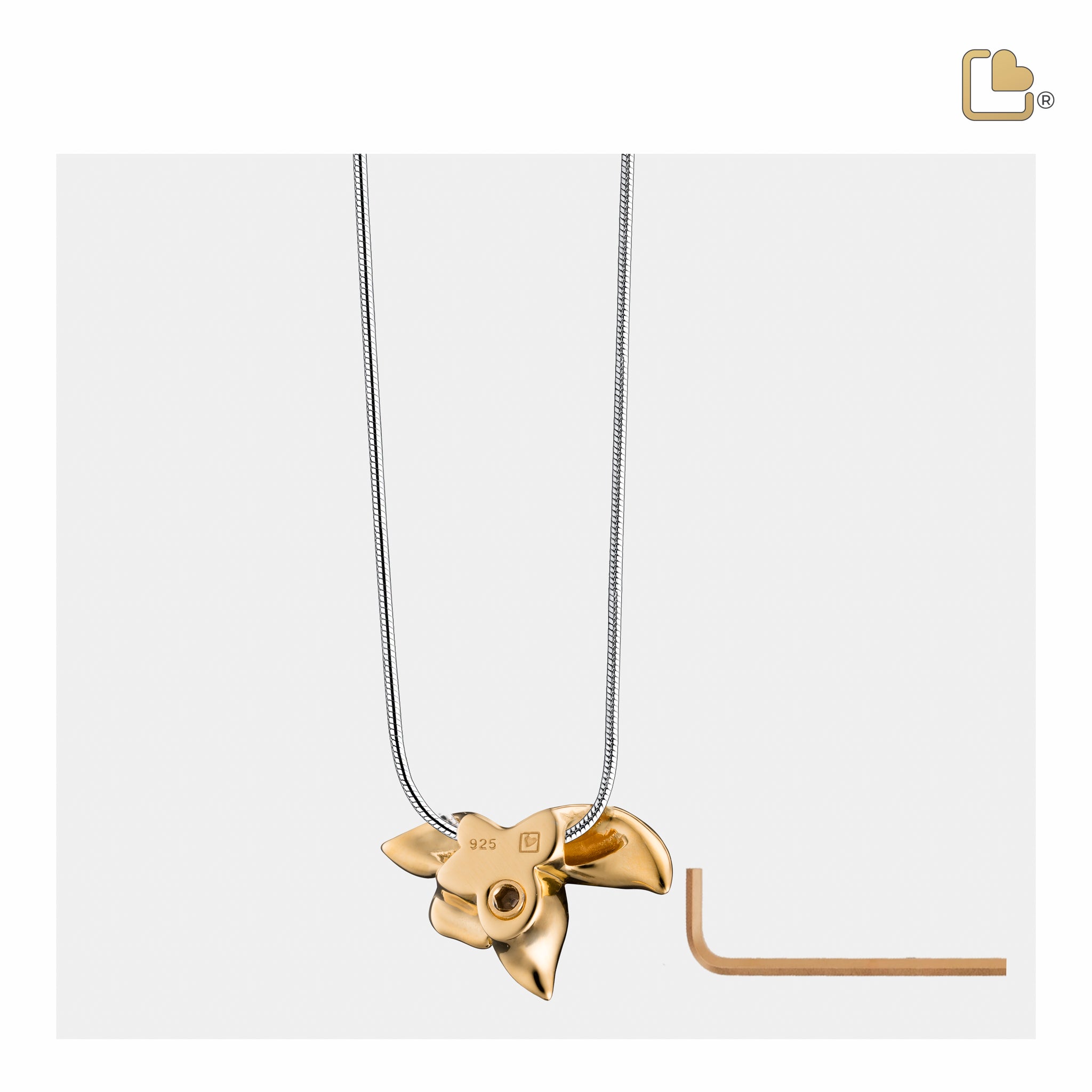 orchid gold vermeil sterling silver cremation pendant orchid gold vermeil sterling silver cremation pendant