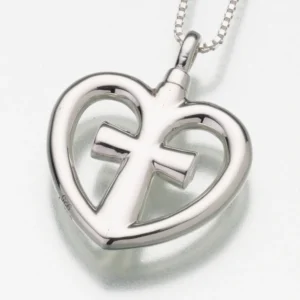 sterling silver love cross pendant cremation jewelry