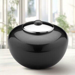 adult round simplicity midnight cremation urn