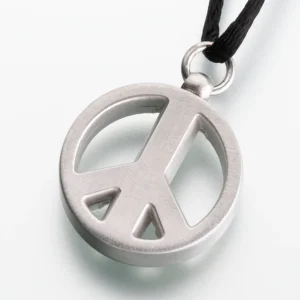 pewter peace sign cremation jewelry