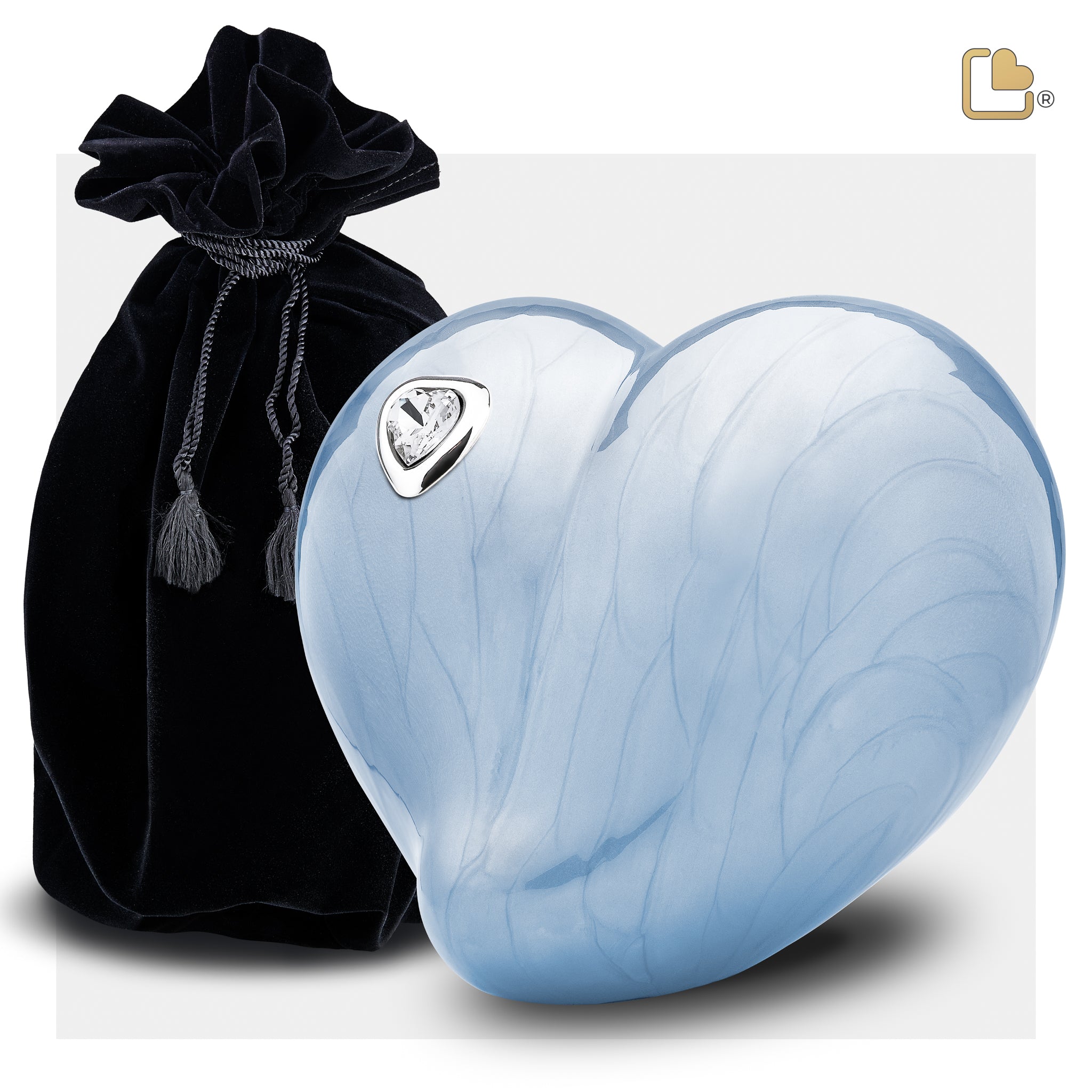 medium loveheart blue cremation urn medium loveheart blue cremation urn
