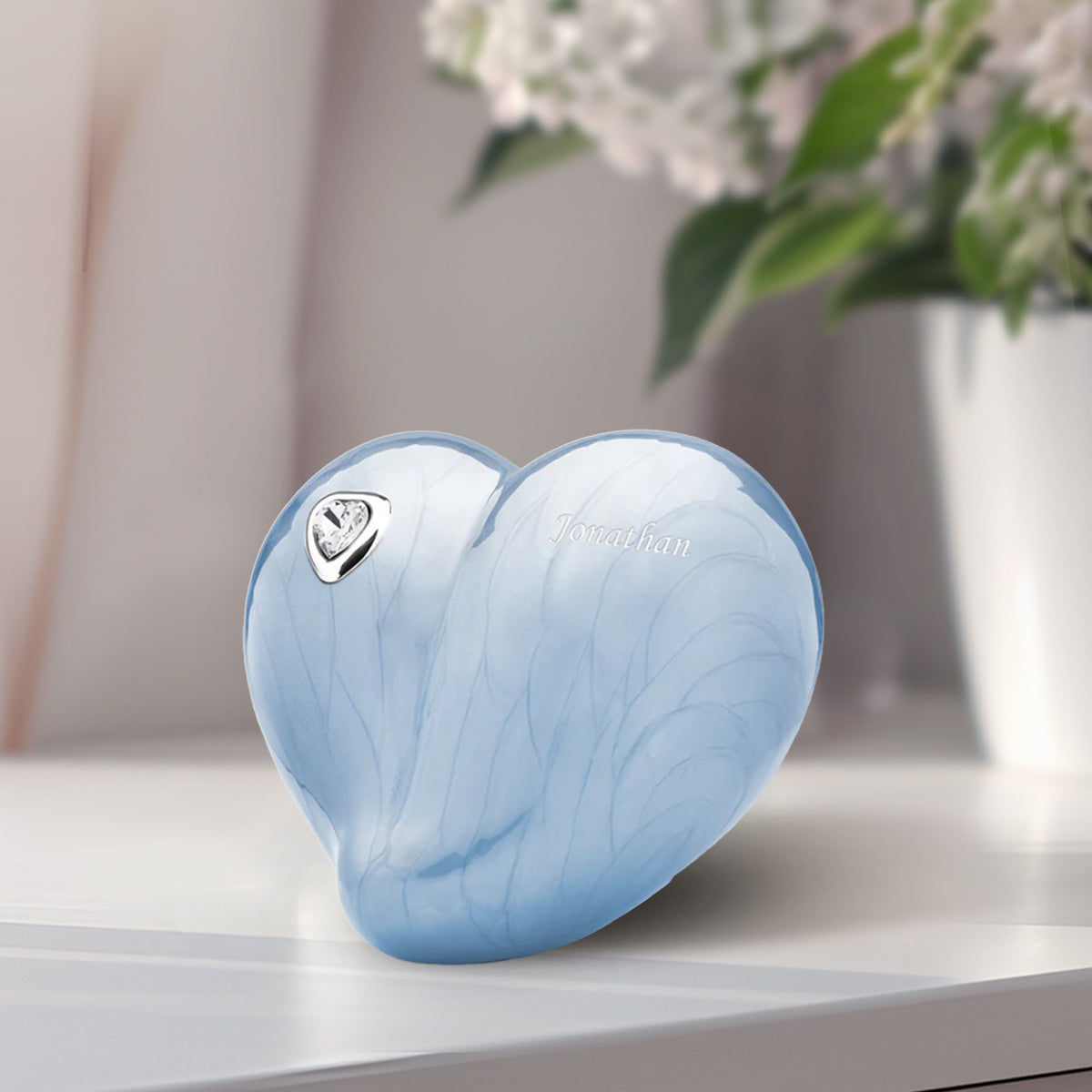 medium loveheart blue cremation urn medium loveheart blue cremation urn