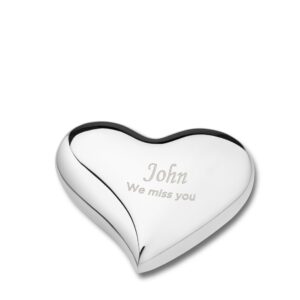 heart bright silver cremation urn