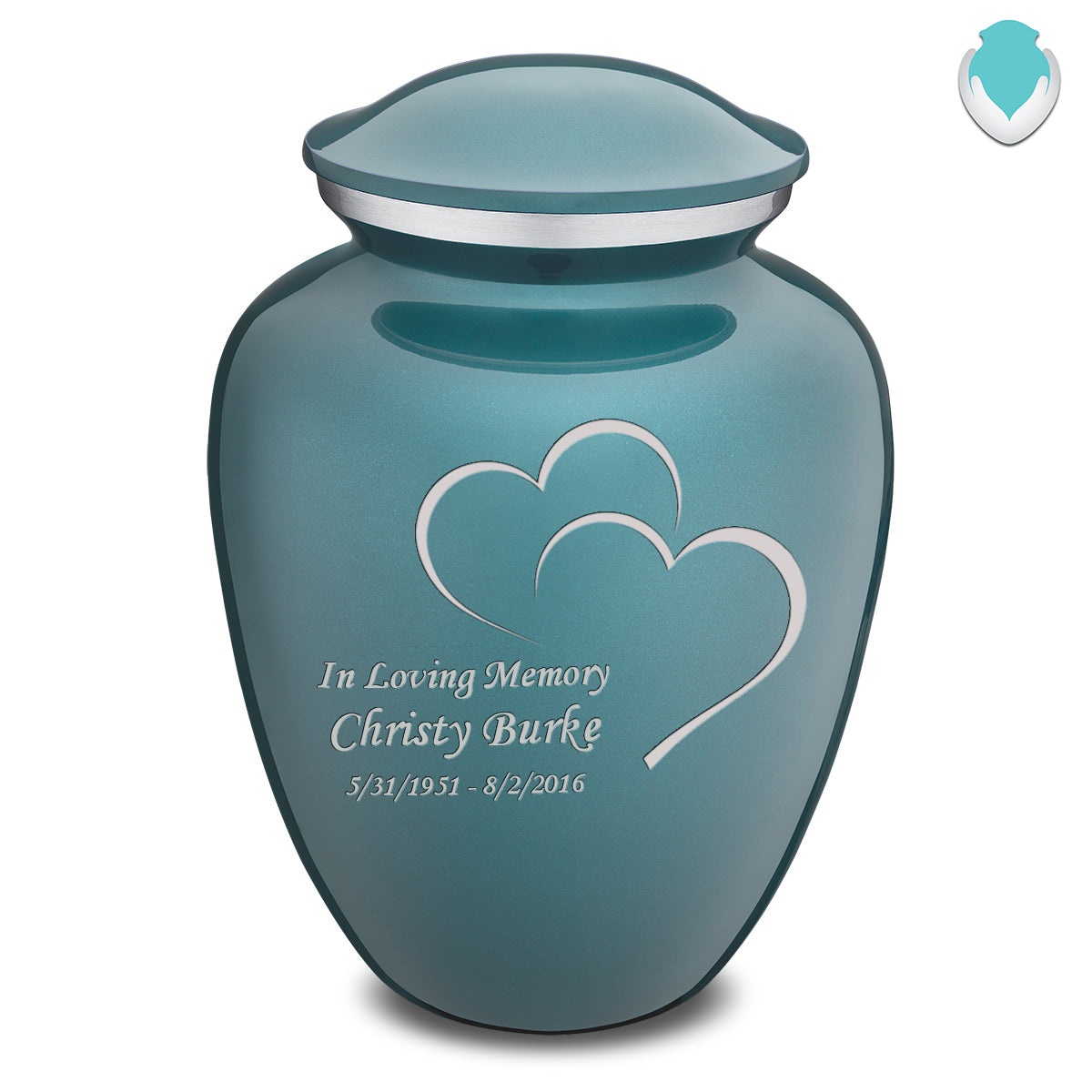 adult embrace teal hearts cremation urn adult embrace teal hearts cremation urn