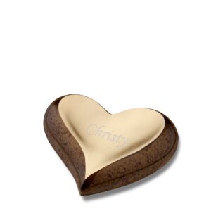 heart speckled auburn cremation urn