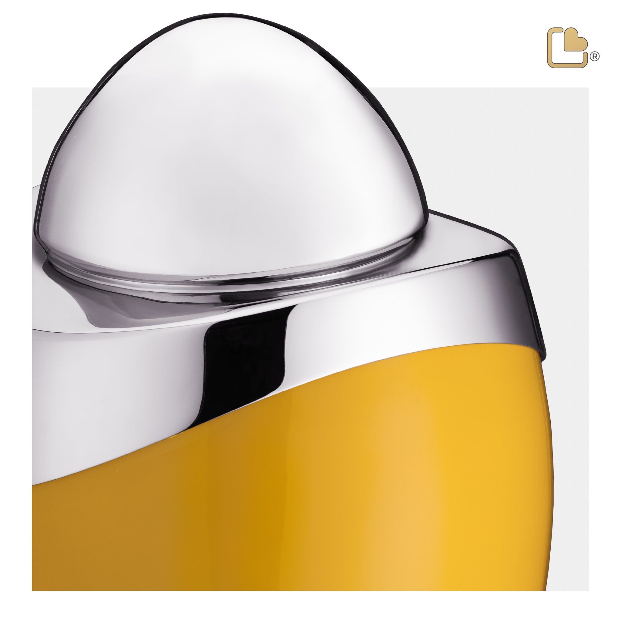 amore standard adult urn yellow & polished silver amore standard adult urn yellow & polished silver