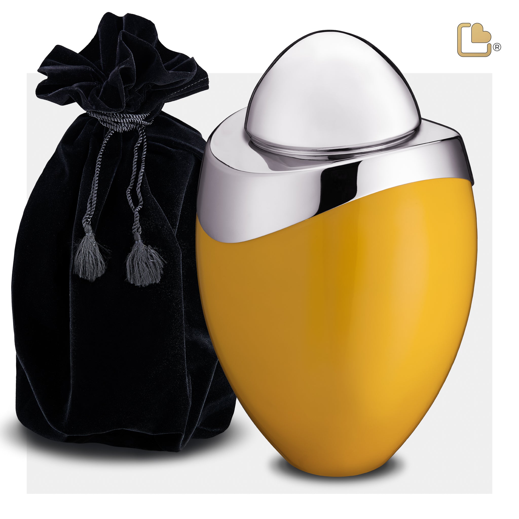 amore standard adult urn yellow & polished silver amore standard adult urn yellow & polished silver