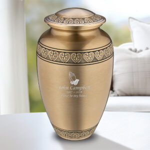 adult classic gold cremation urn comfort by loveurns