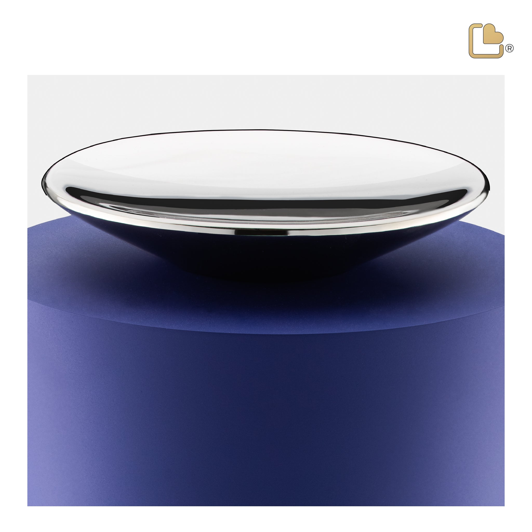 crescent tall standard adult urn navy & polished silver crescent tall standard adult urn navy & polished silver