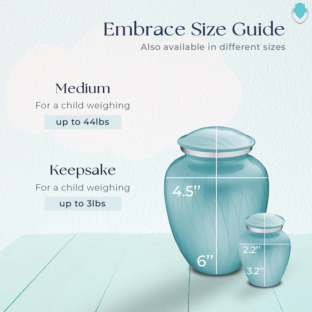 medium embrace pearl light blue loving heart feet cremation urn medium embrace pearl light blue loving heart feet cremation urn