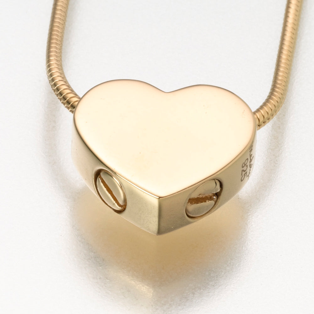 gold vermeil double chamber slide heart pendant cremation jewelry gold vermeil double chamber slide heart pendant cremation jewelry
